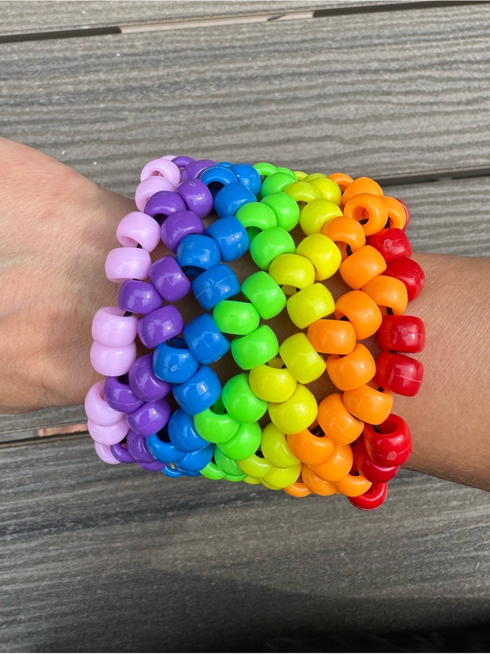 Pride Festival Rave Rainbow Mulicolor Kandi Cuff Bracelet